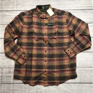 Orvis Men’s L Plaid Button Down Long Sleeve Classic Fit Cottonwool Performace R6